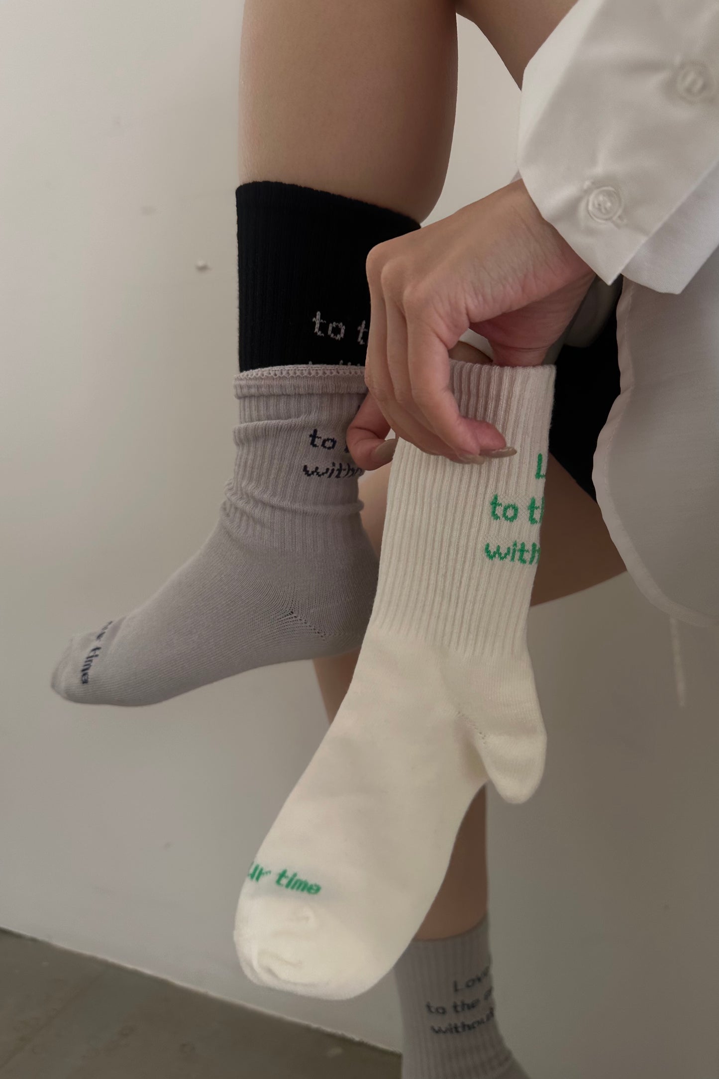 point logo rib socks