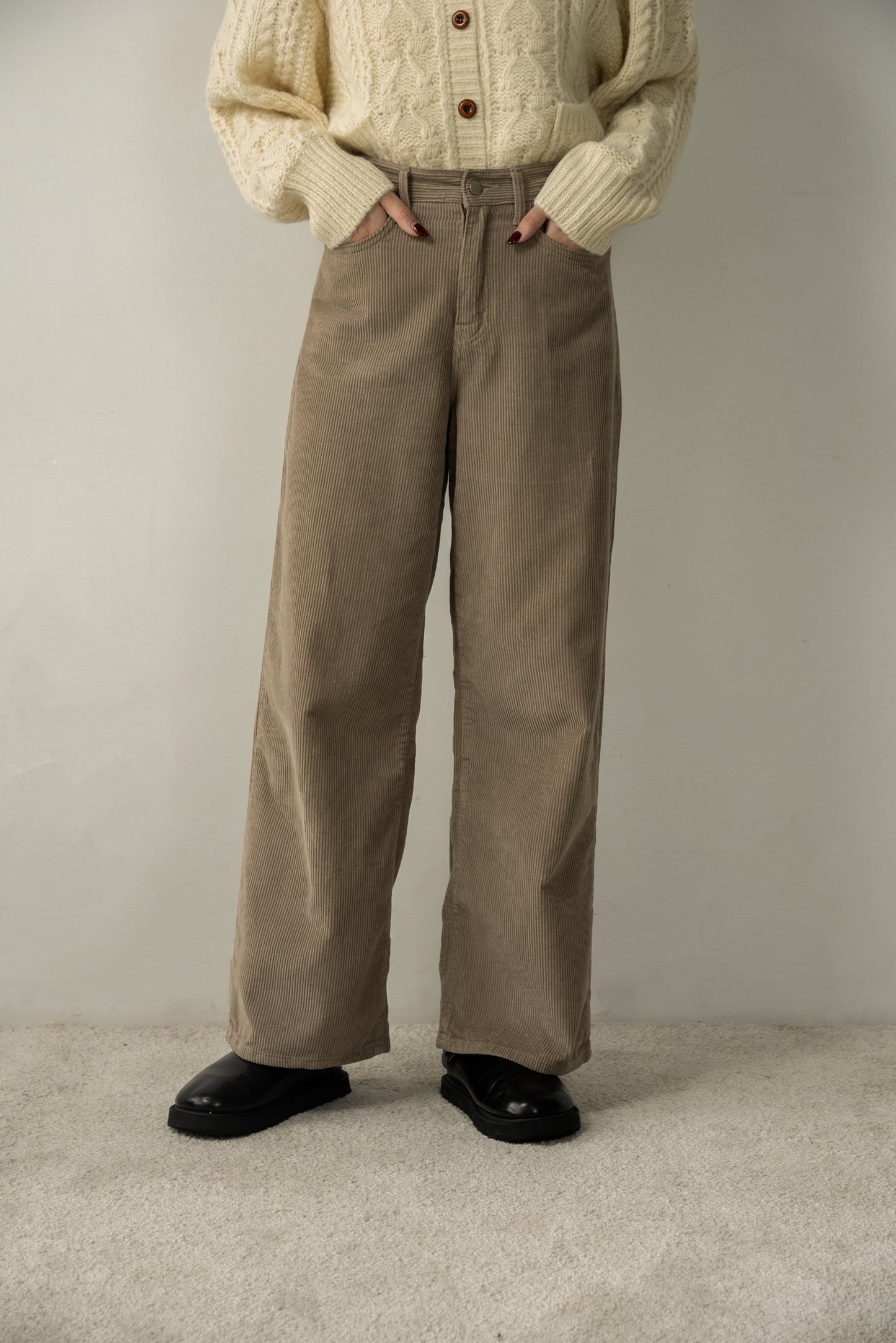 straight corduroy pocket pants