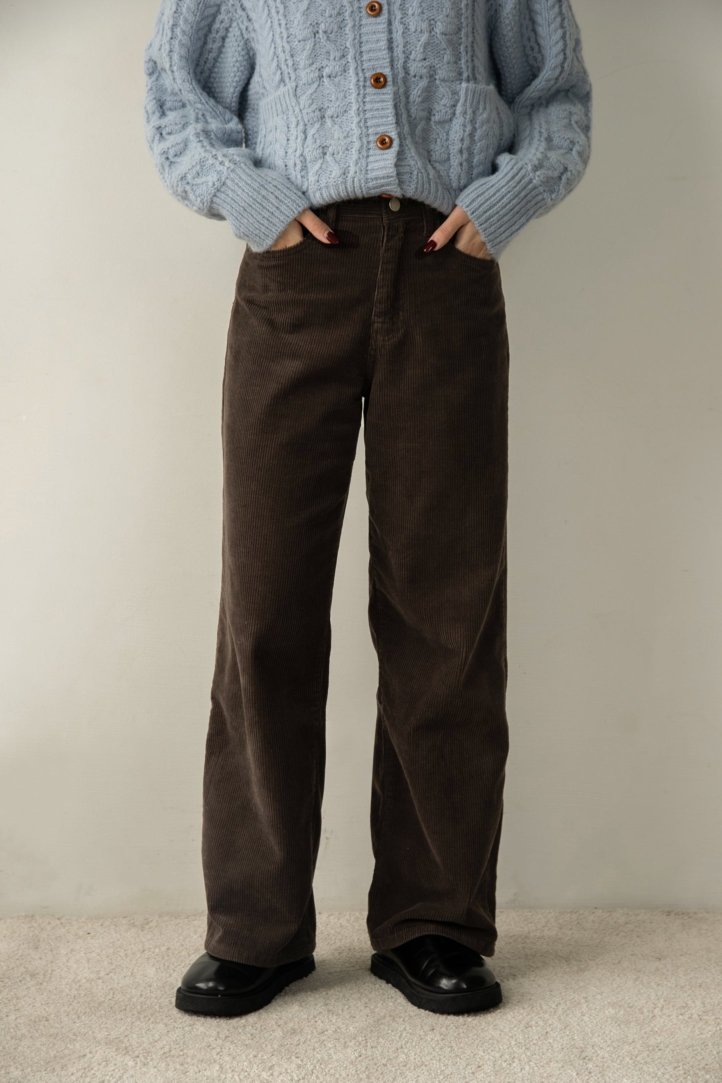 straight corduroy pocket pants