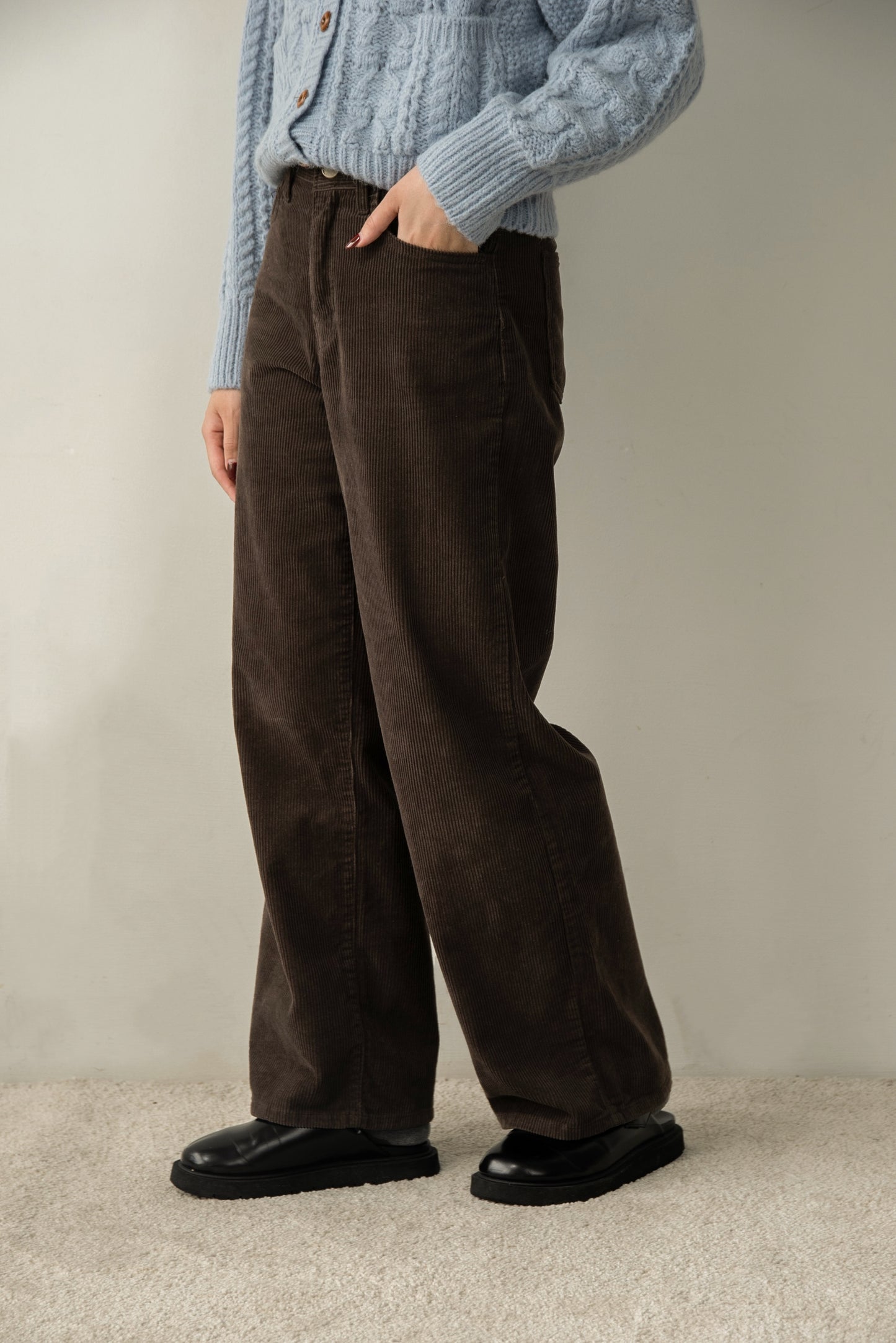 straight corduroy pocket pants