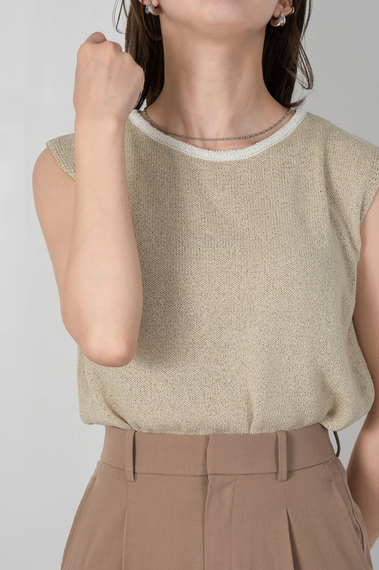 bicolor no sleeve summer knit