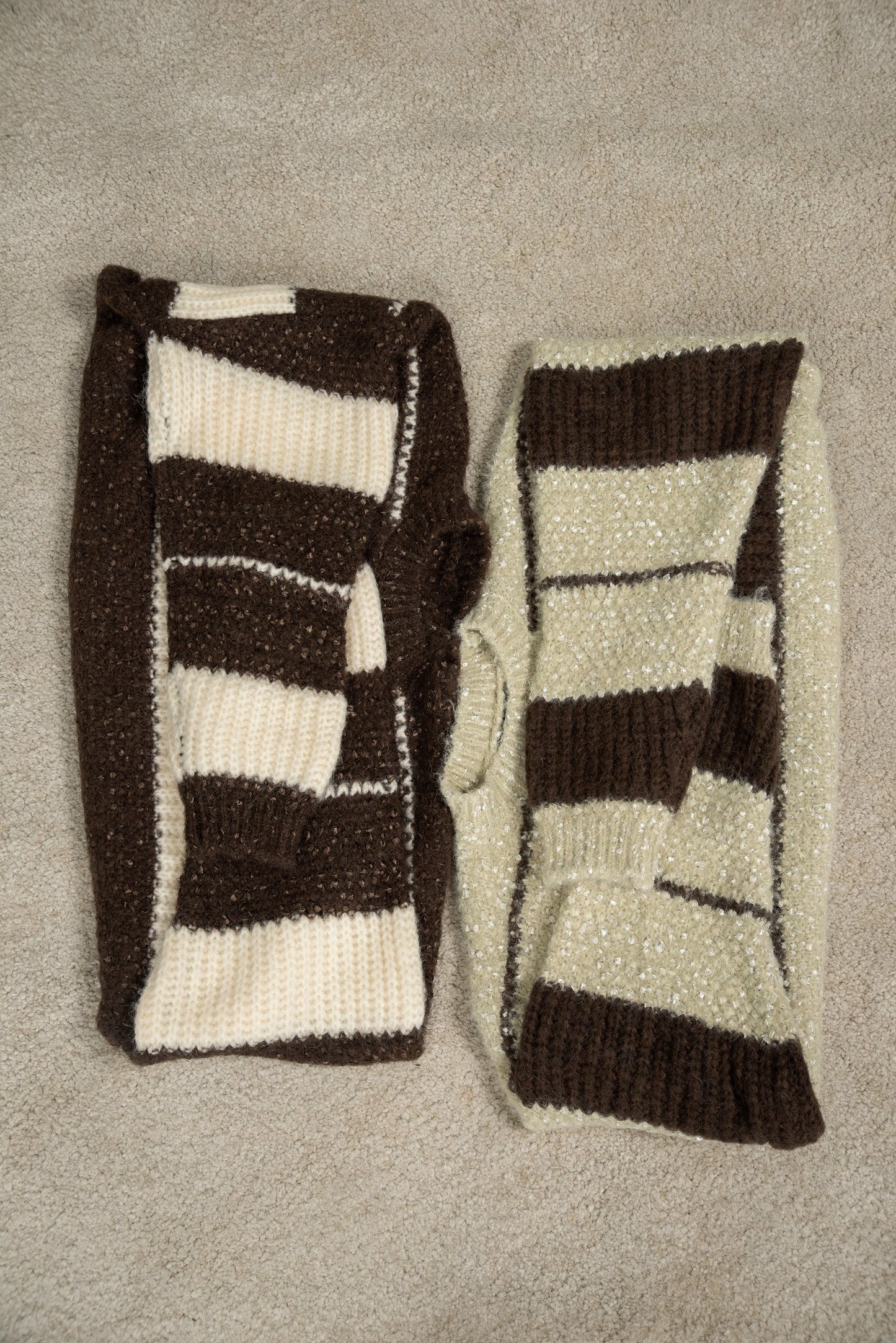 drop shoulder mix random border knit