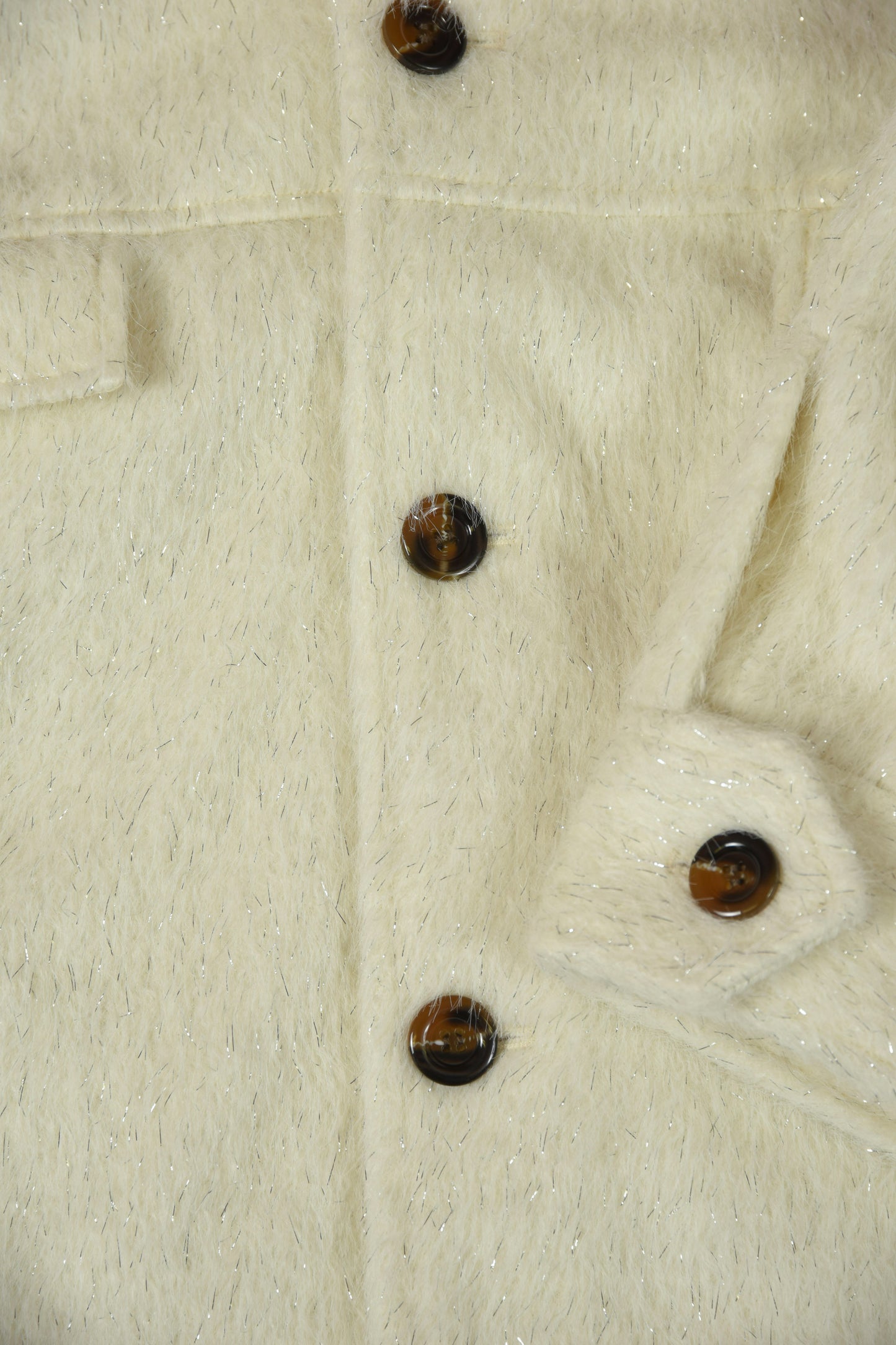 2way shaggy random button coat