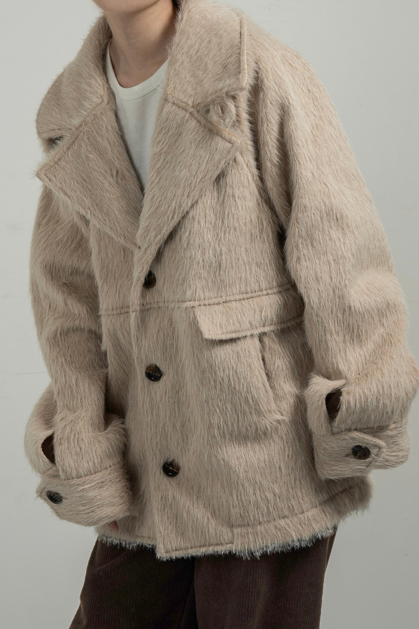 umm.claïr ウムクレール 2WAY Dobie shaggy coat 2way shaggy random button coat – eim online（エイム オンライン）