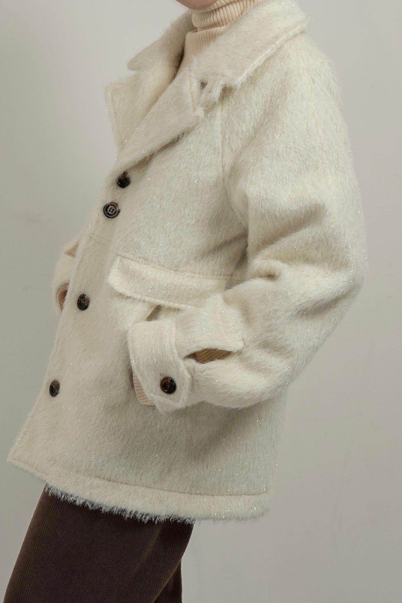 EAPHI COCOON SHAGGY JACKET クリーム トップス Eaphi SHAGGY KNIT