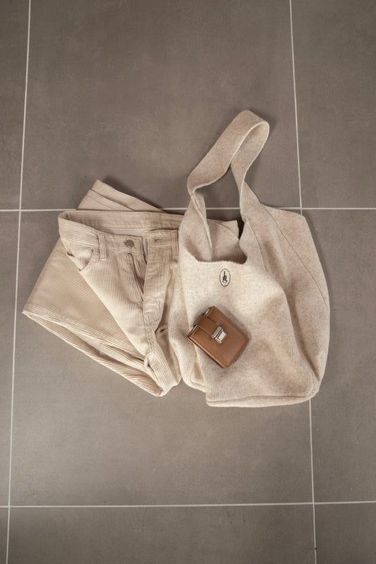 embroidery logo one handle knit bag