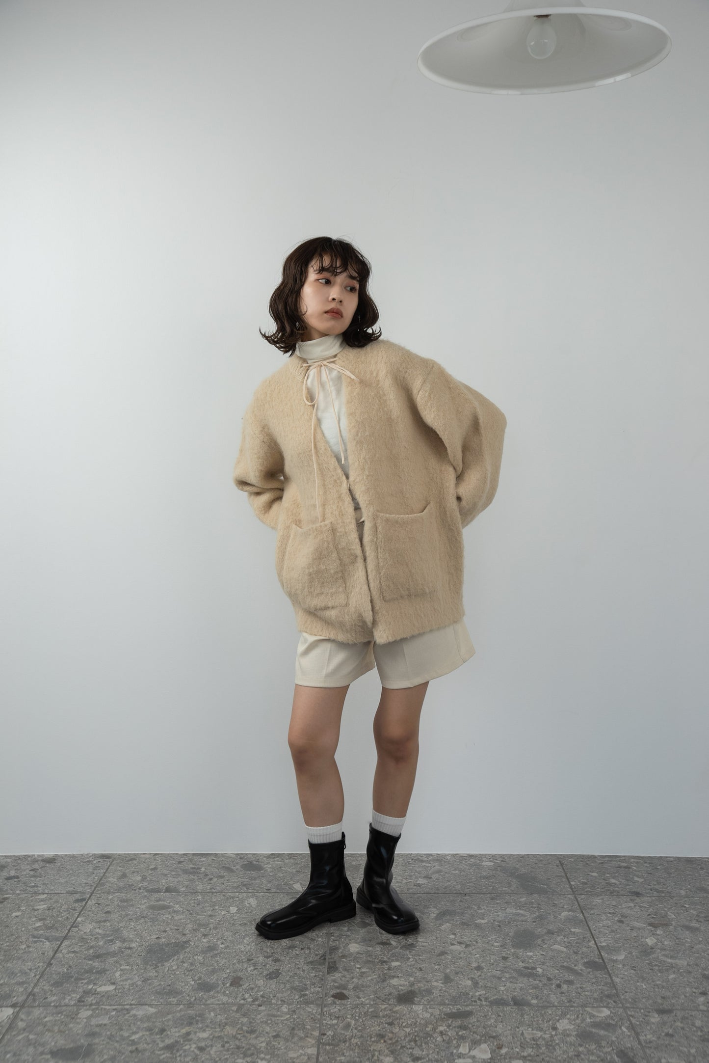 fluffy knit cardigan
