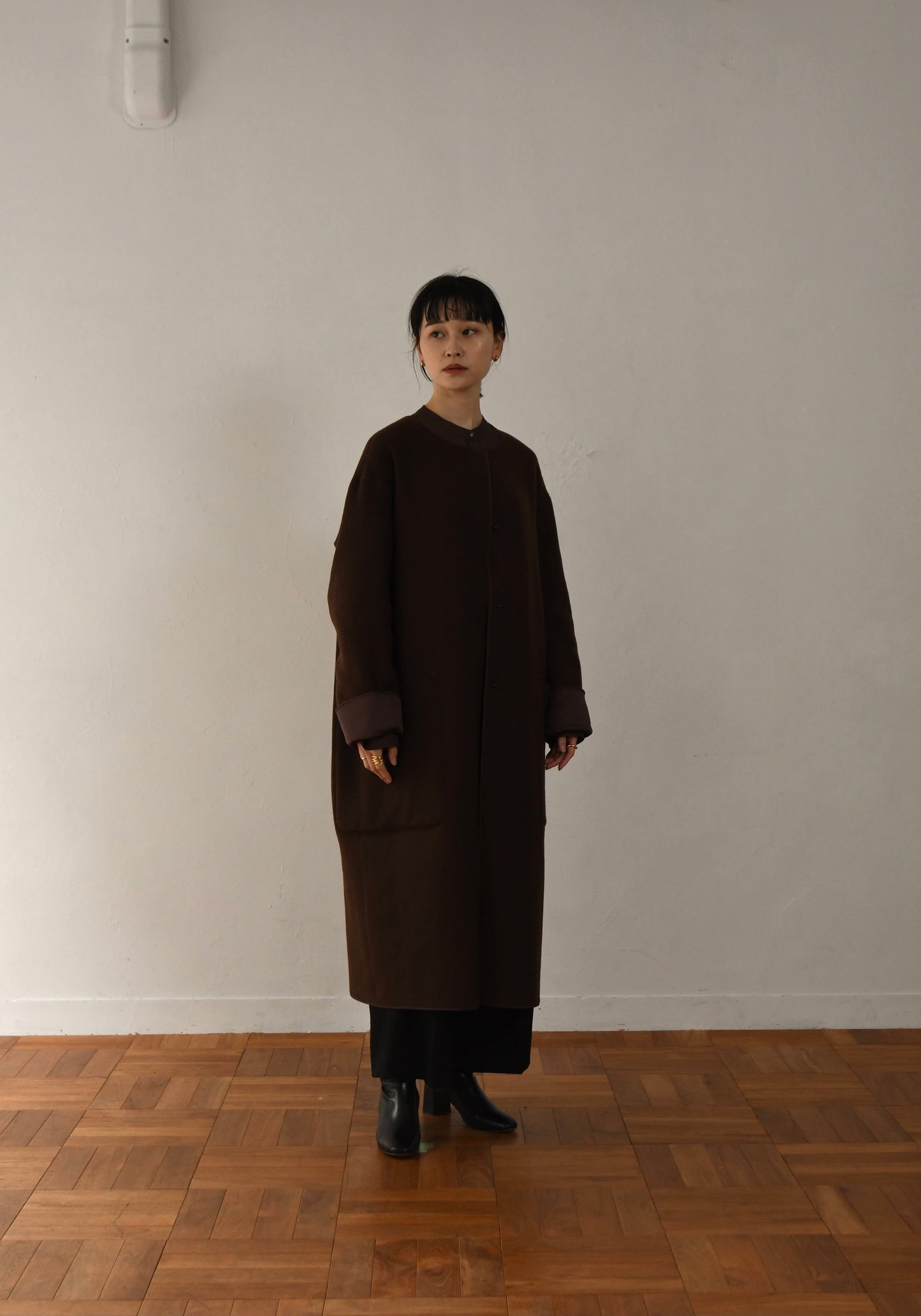 reversible wool long coat
