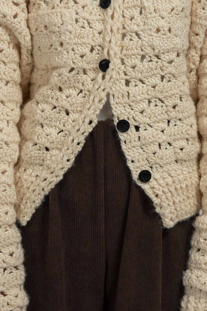 loose chunky handmade knit cardigan