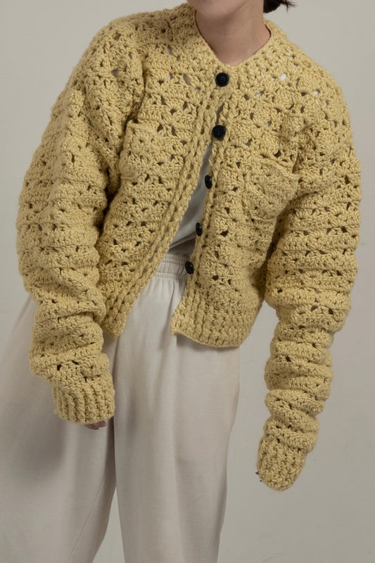 loose chunky handmade knit cardigan