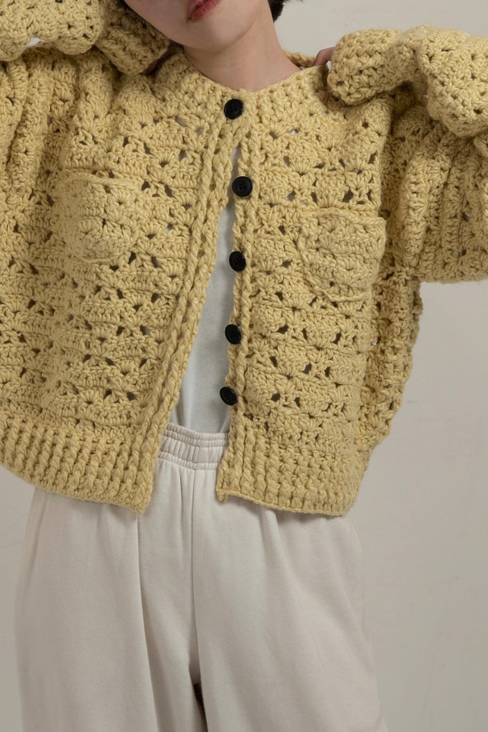 loose chunky handmade knit cardigan