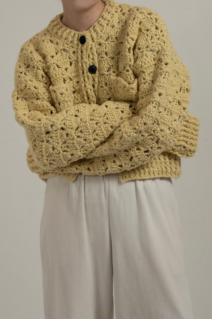 loose chunky handmade knit cardigan