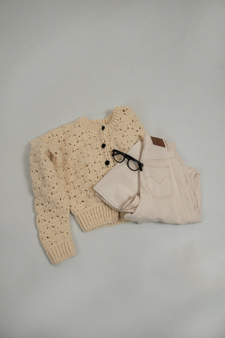 loose chunky handmade knit cardigan