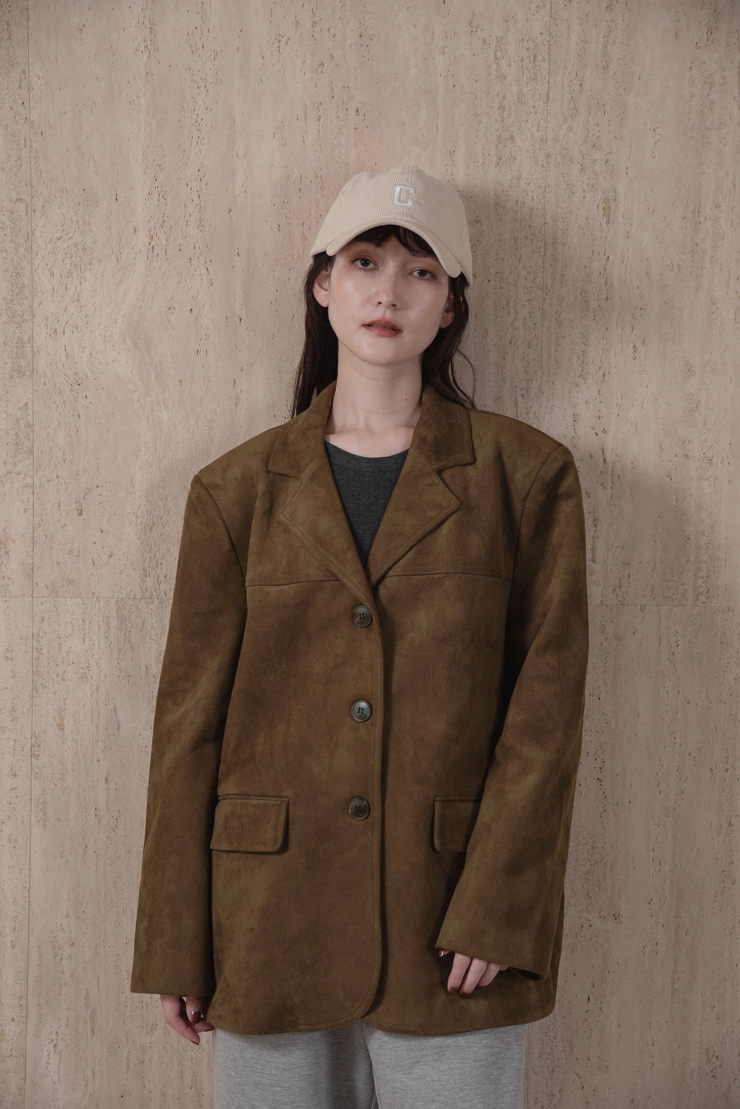 line switching brushed tailored jacket