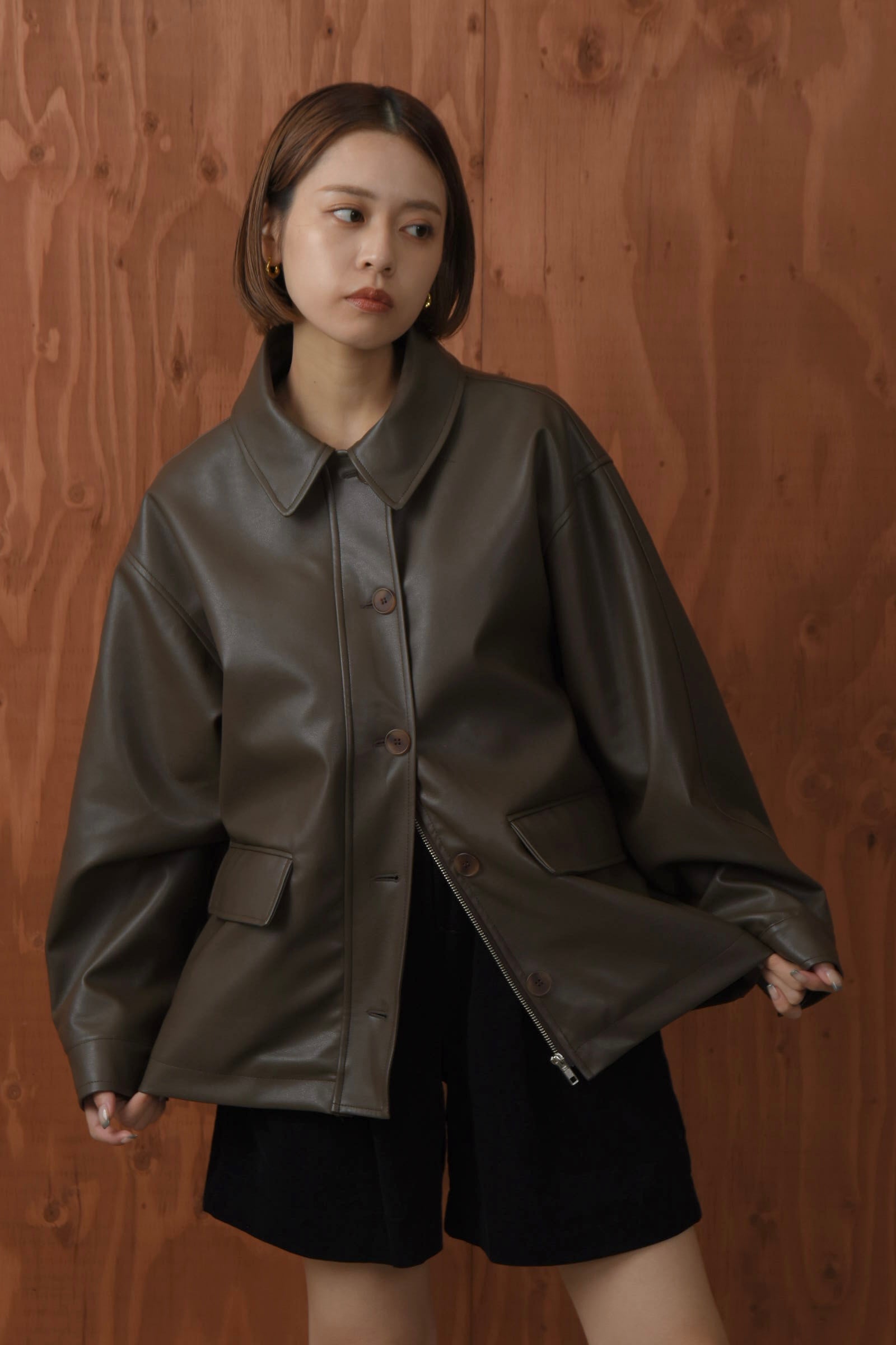 soutien collar faux leather outer – eim online（エイム オンライン）