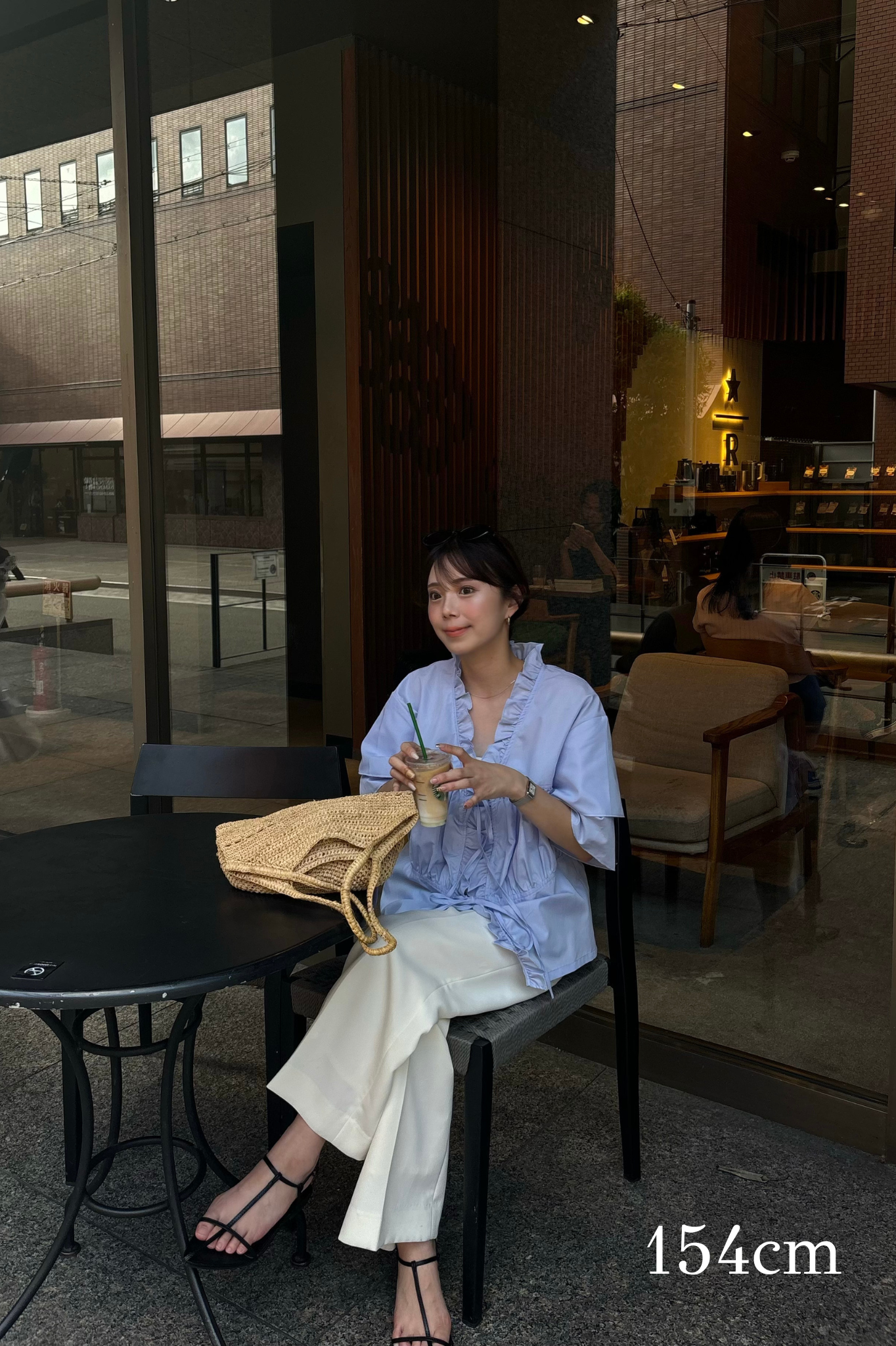 v frill line gather ribbon blouse