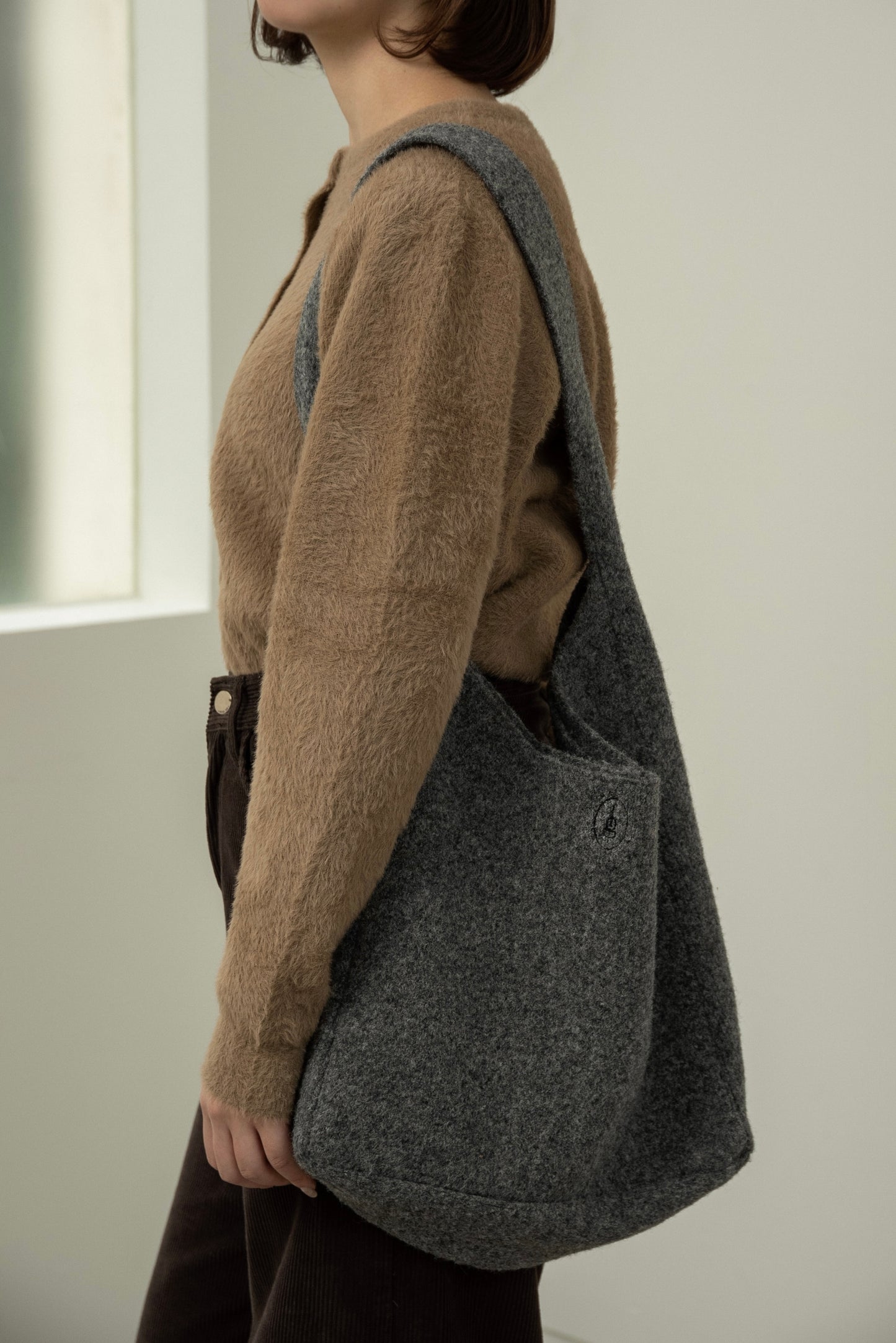 shaggy button point compact cardigan