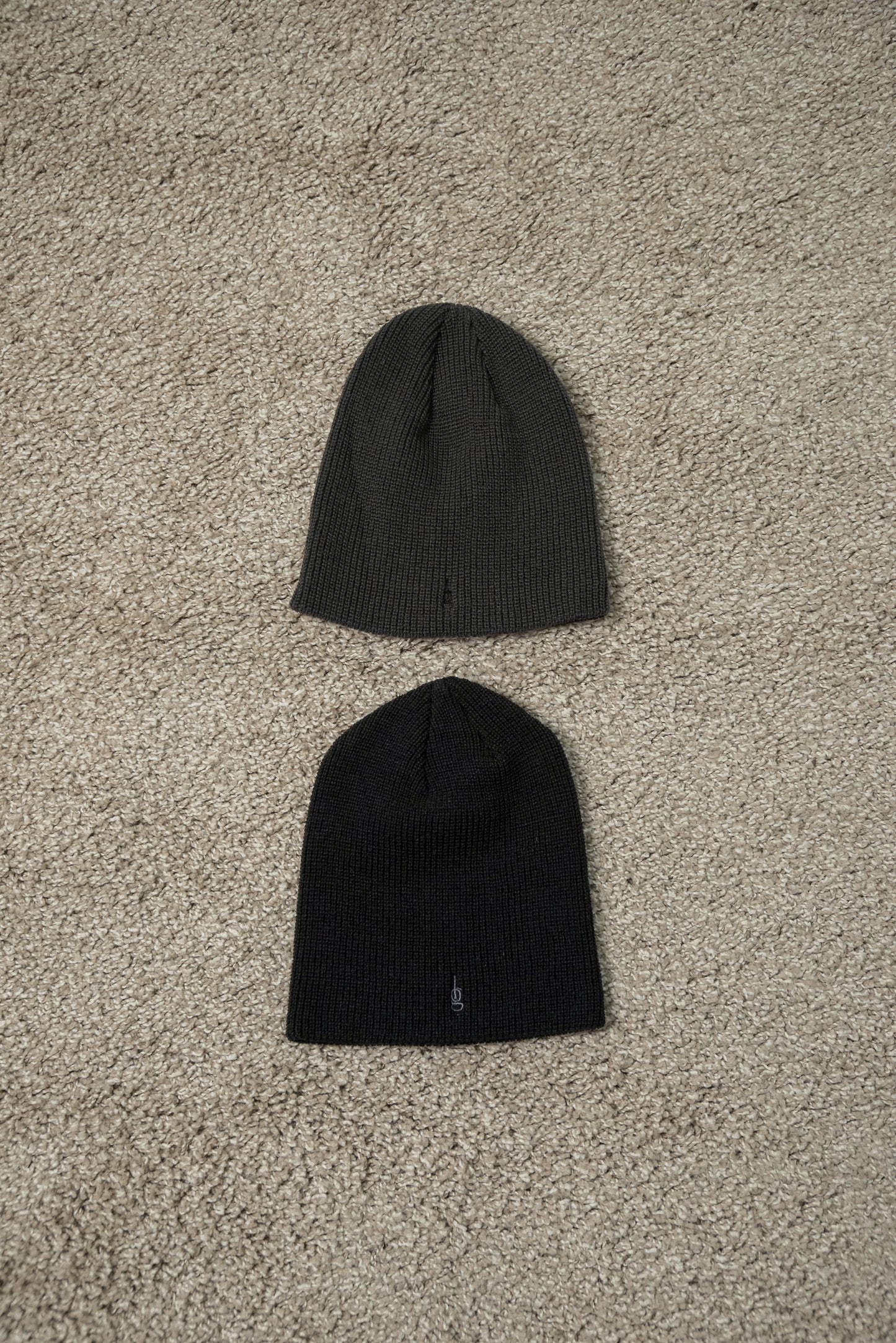 simple rib embroidery logo knit cap