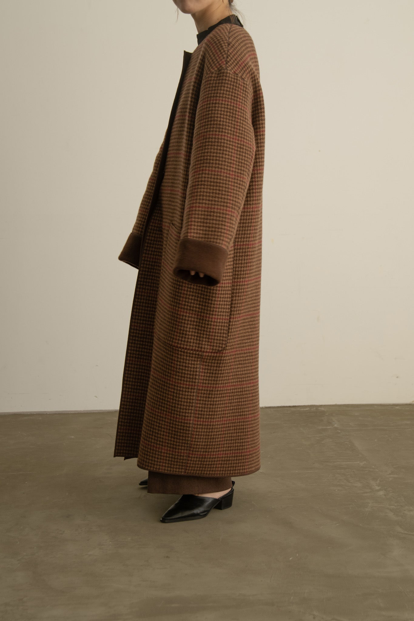 reversible wool long coat