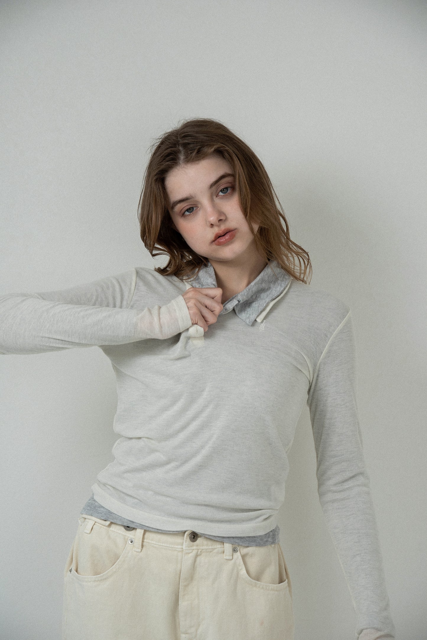 sheer logo compact polo tops