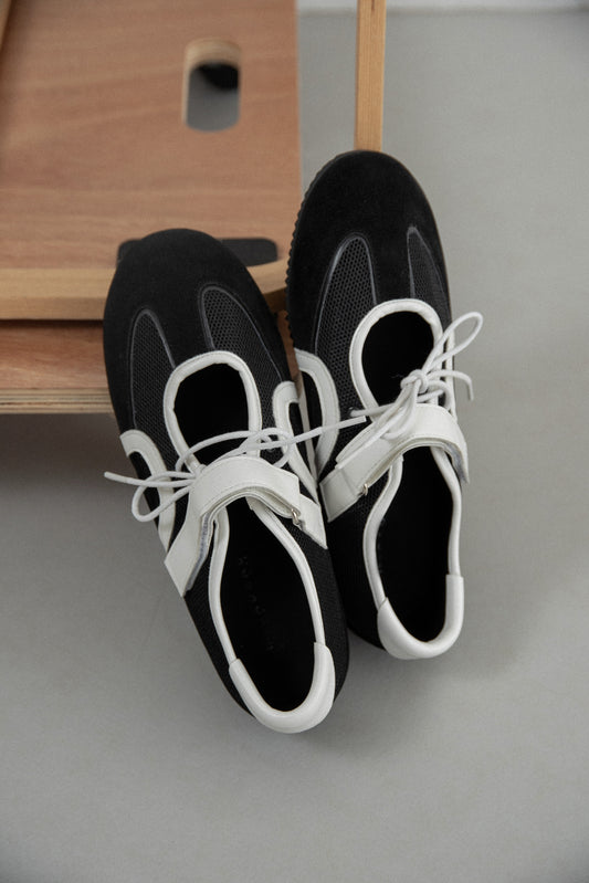 different material lace up shoes