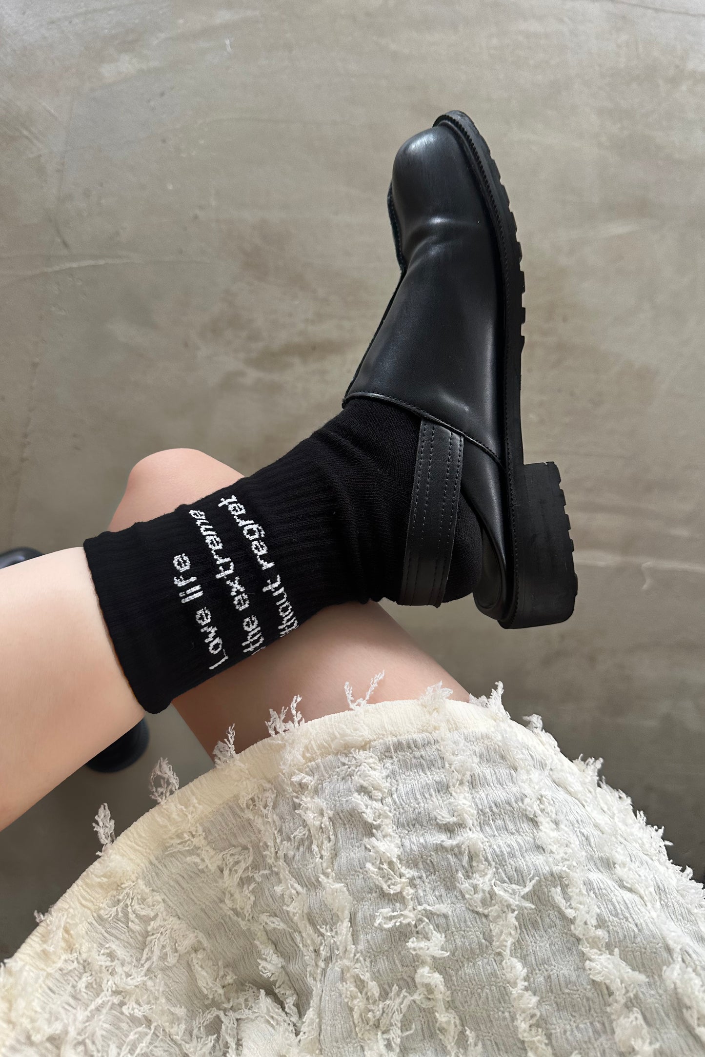 point logo rib socks