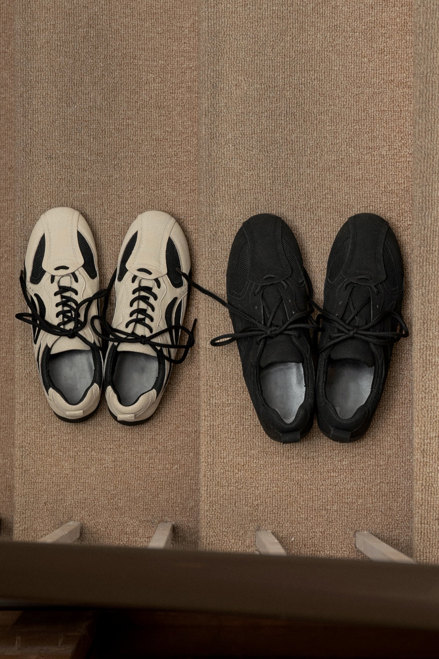 mesh different material flat sneaker