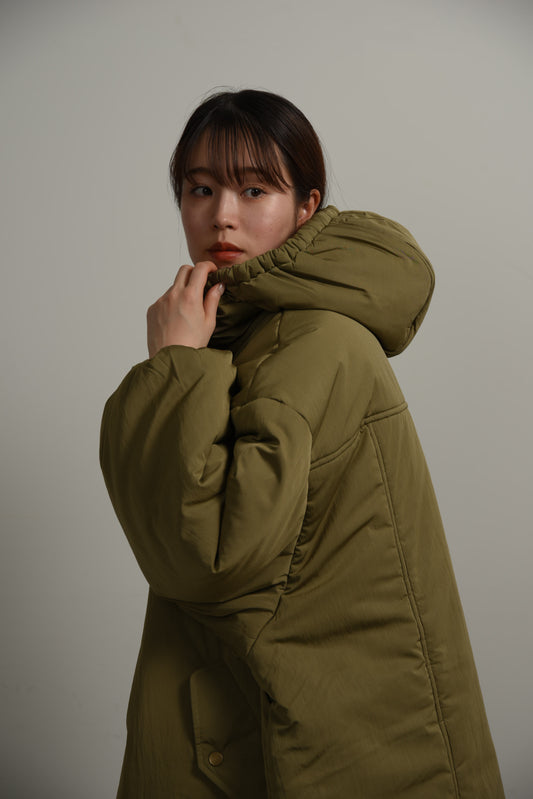 over silhouette monster hoodie coat