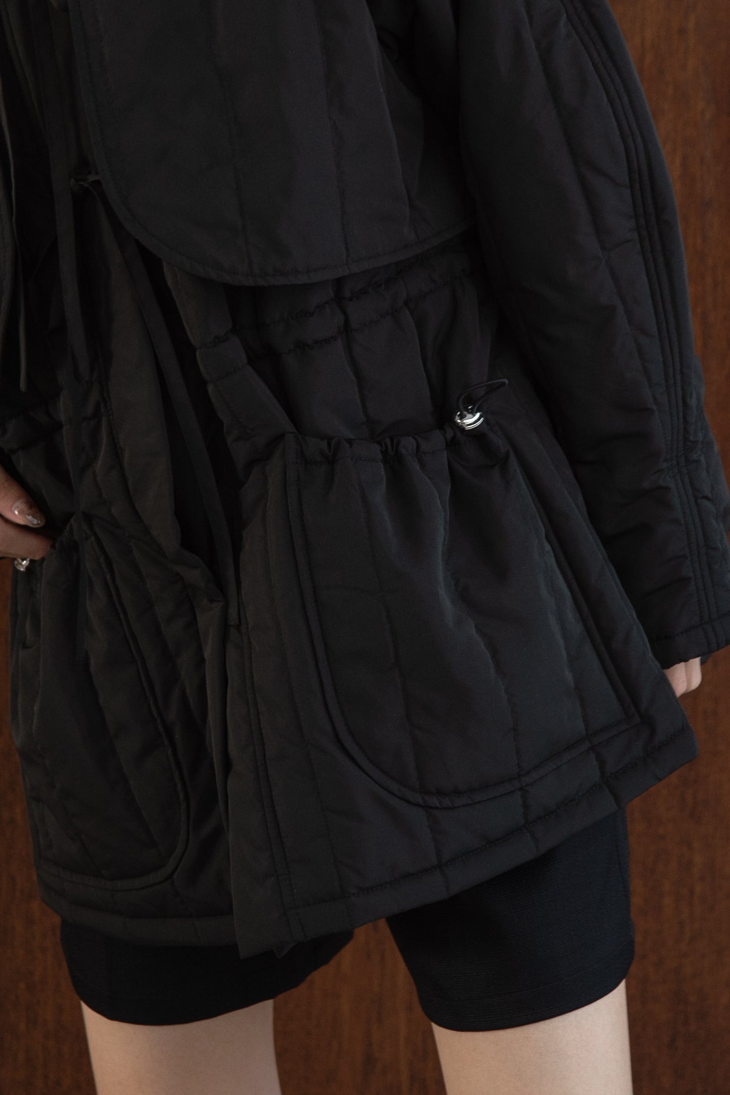 ribbon drawstring quilting outer