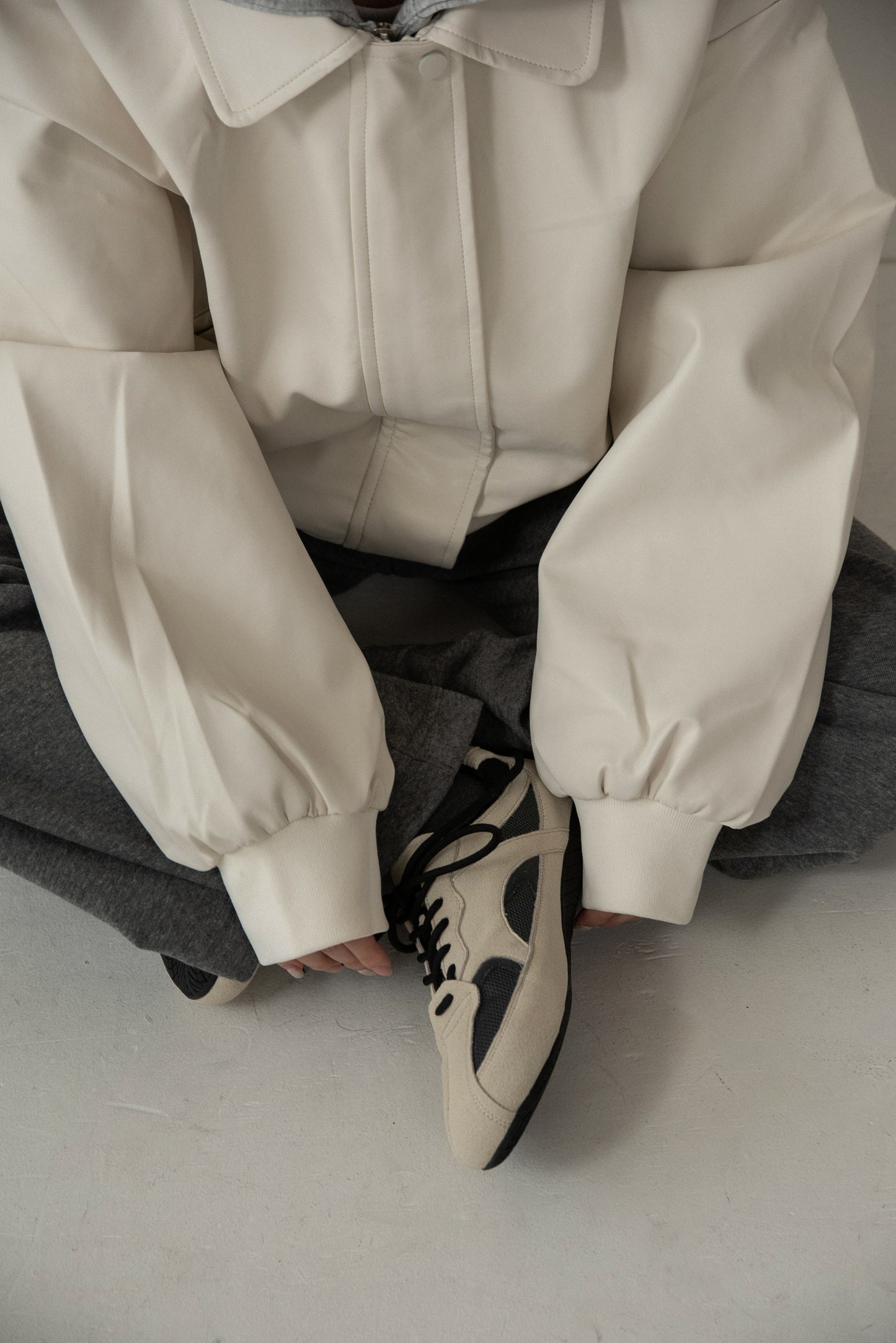 mesh different material flat sneaker