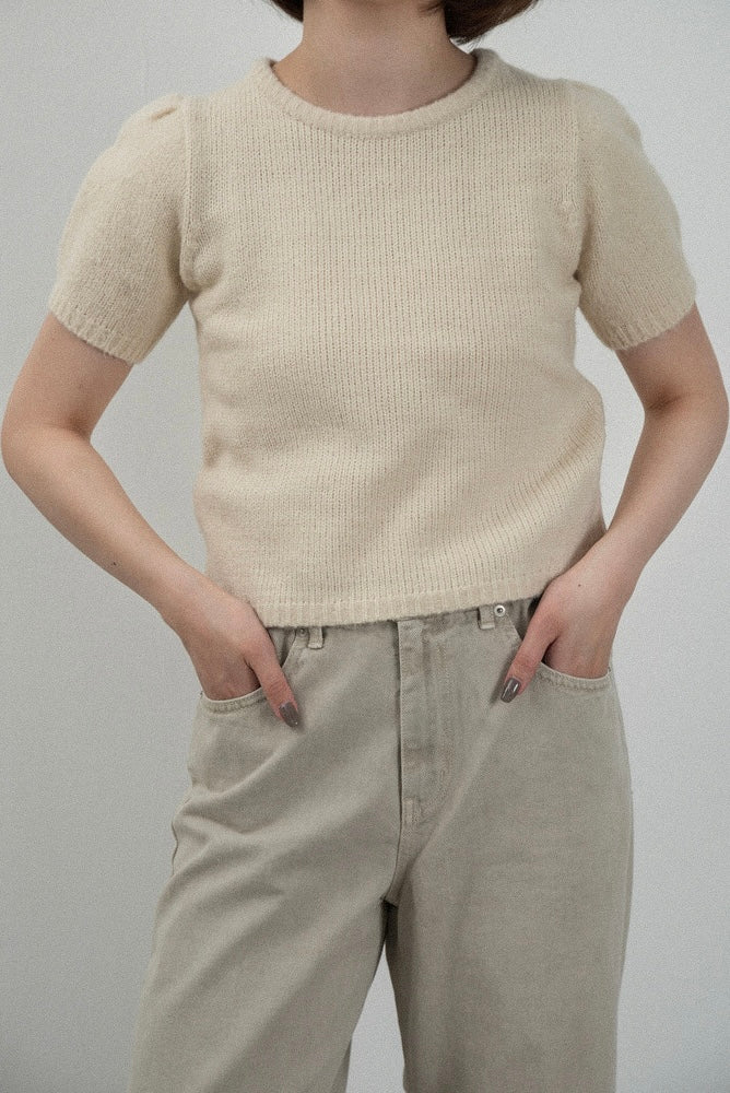 shoulder tuck round neck knit t – eim online（エイム オンライン）