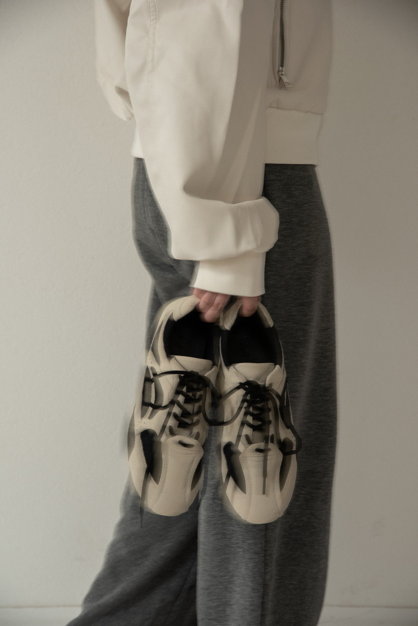 mesh different material flat sneaker