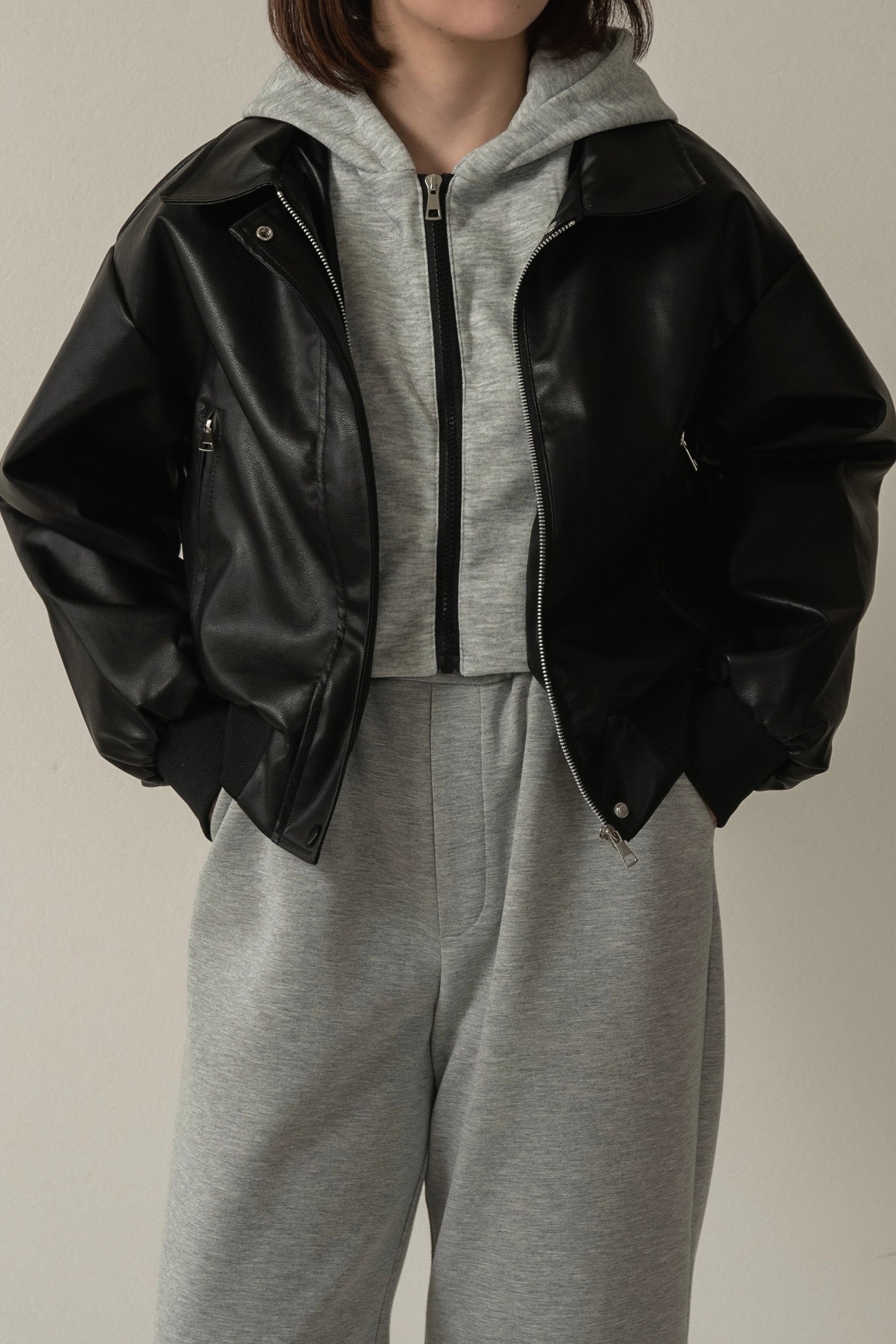 hooded docking short blouson