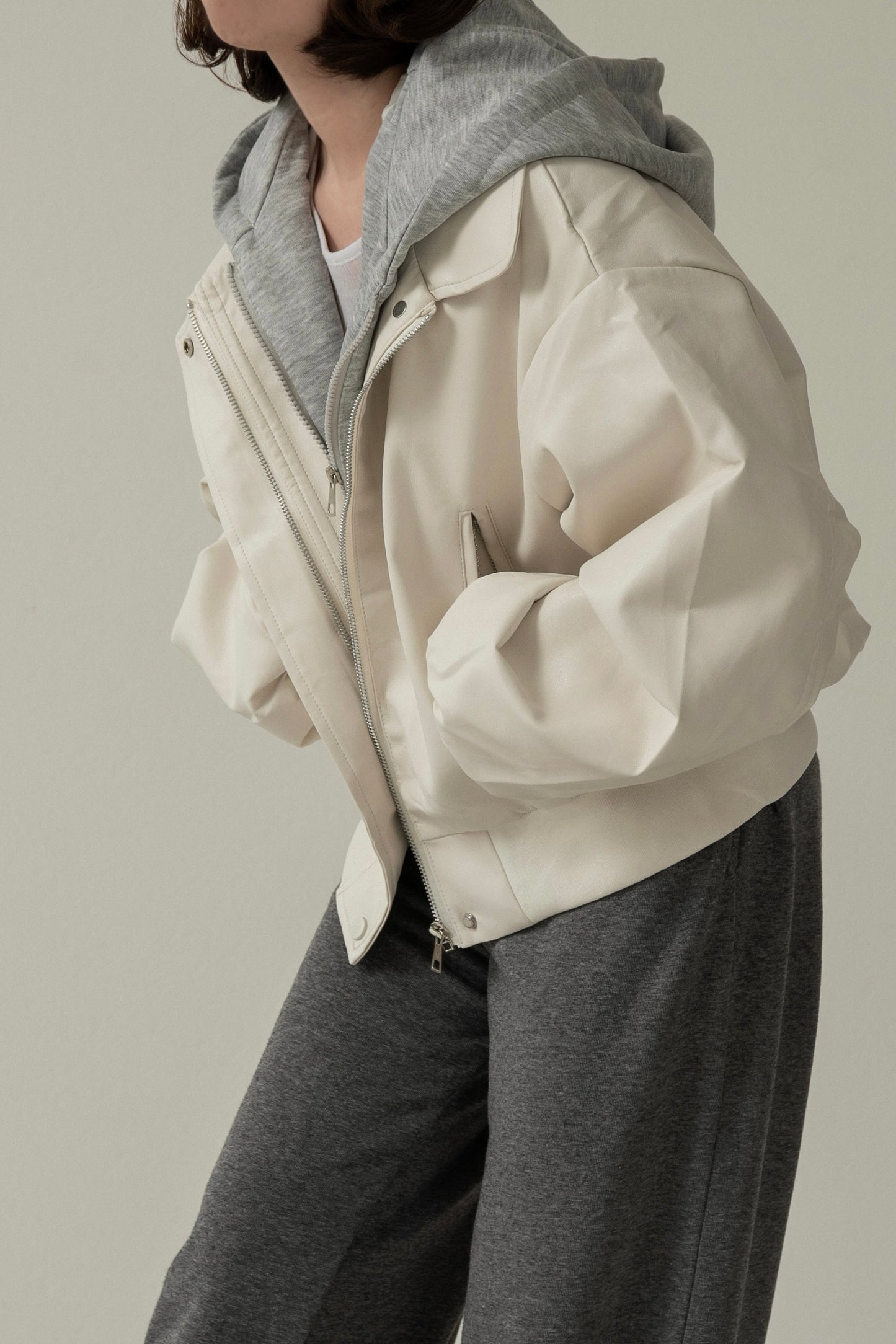 hooded docking short blouson