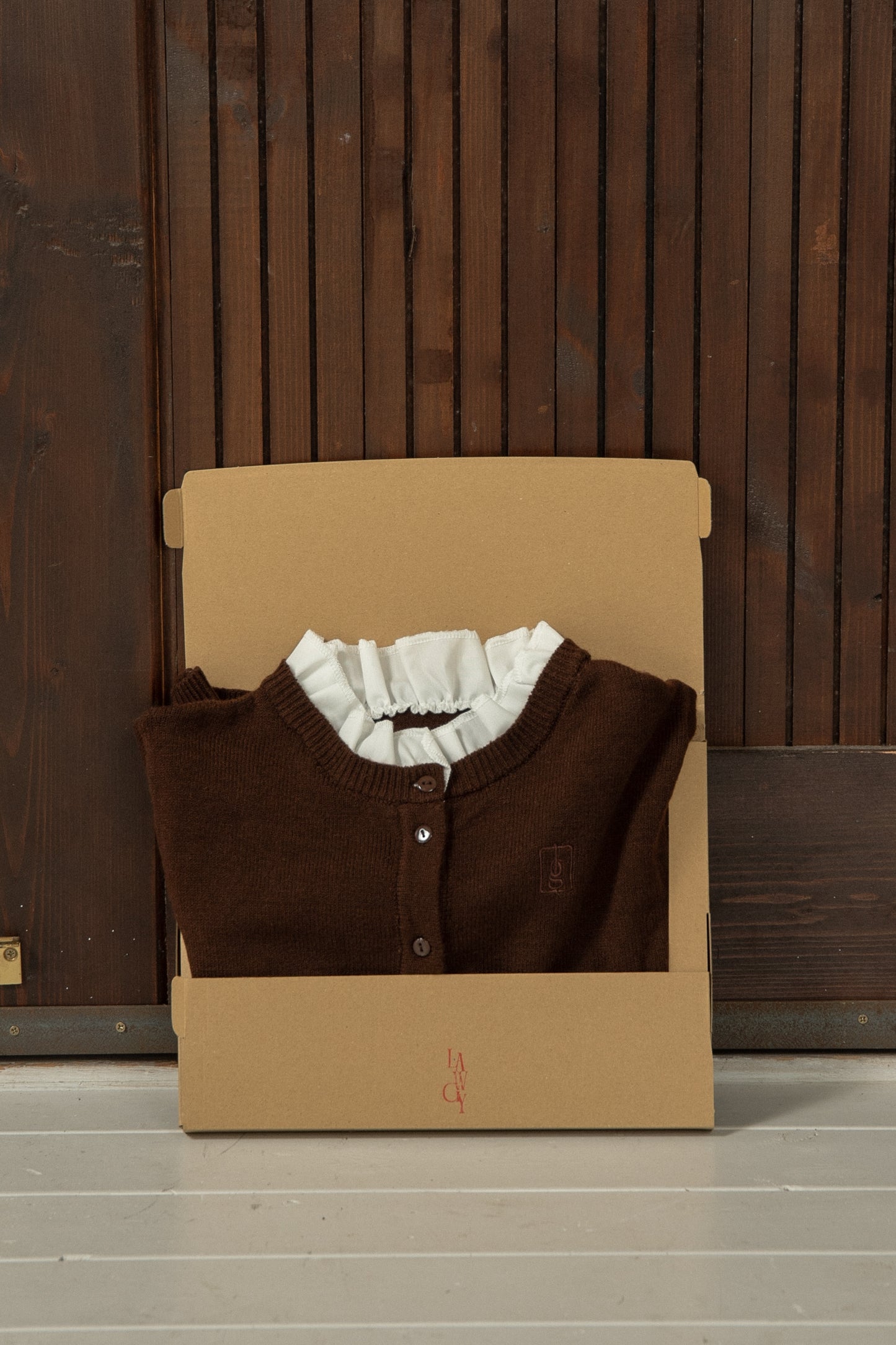 shirt frill docking embroidery cardigan