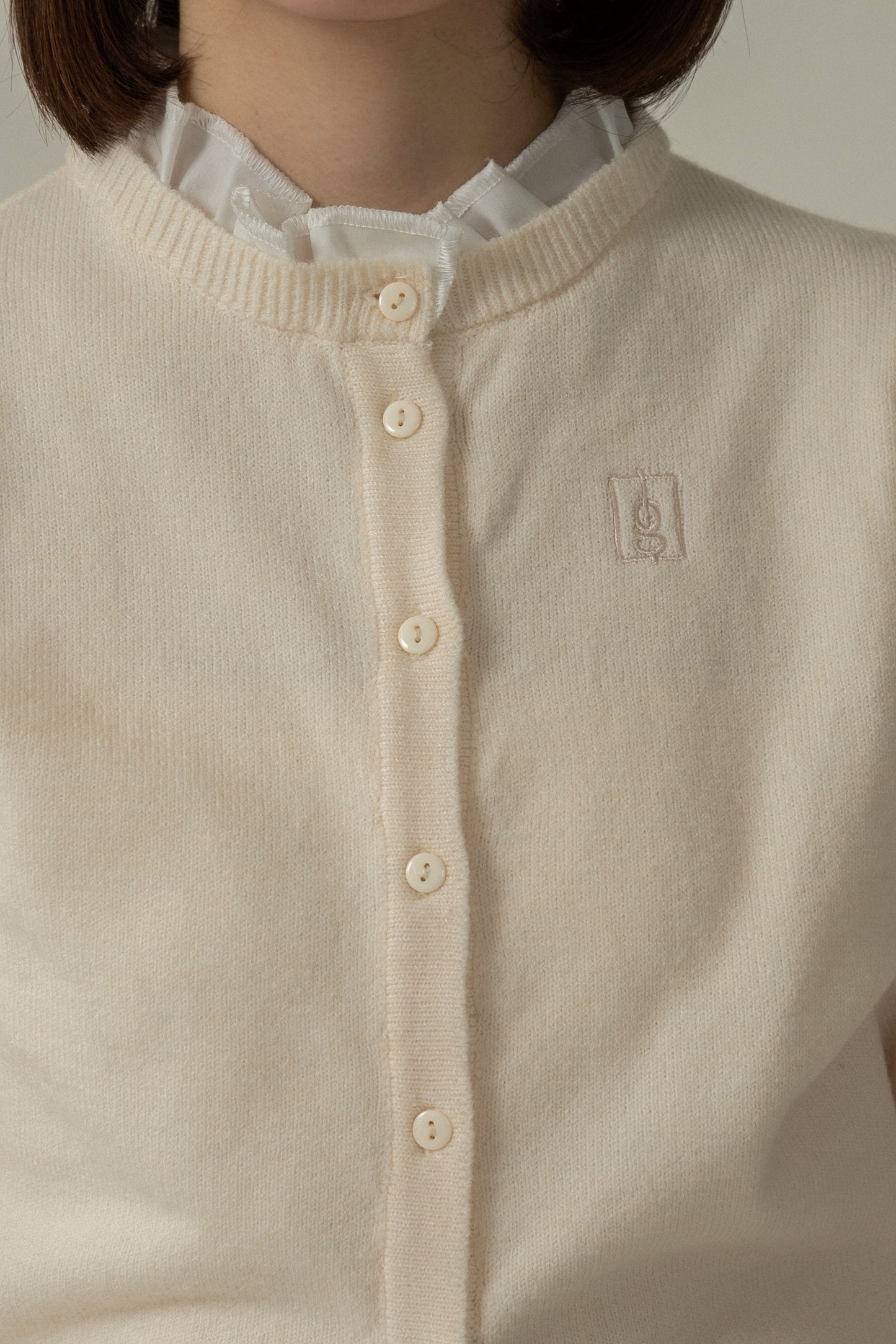 shirt frill docking embroidery cardigan