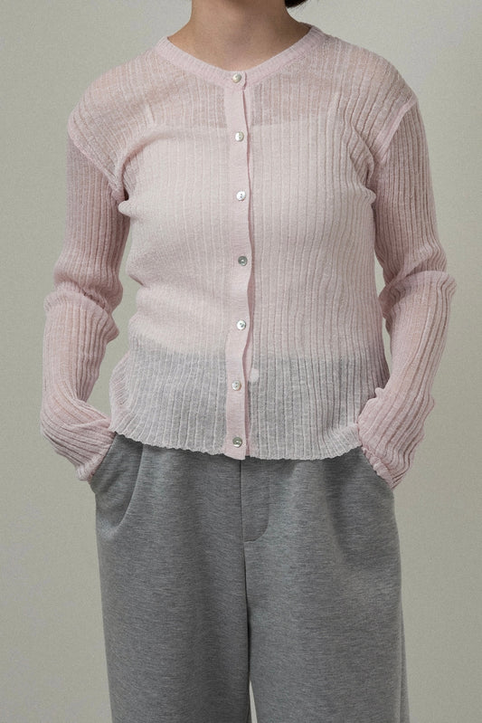 sheer rib compact long sleeve tops