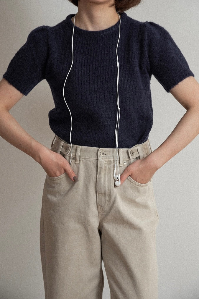 ゆさんAmeri SHOULDER TUCK SHEER KNIT shoulder tuck round neck knit t – eim online（エイム オンライン）