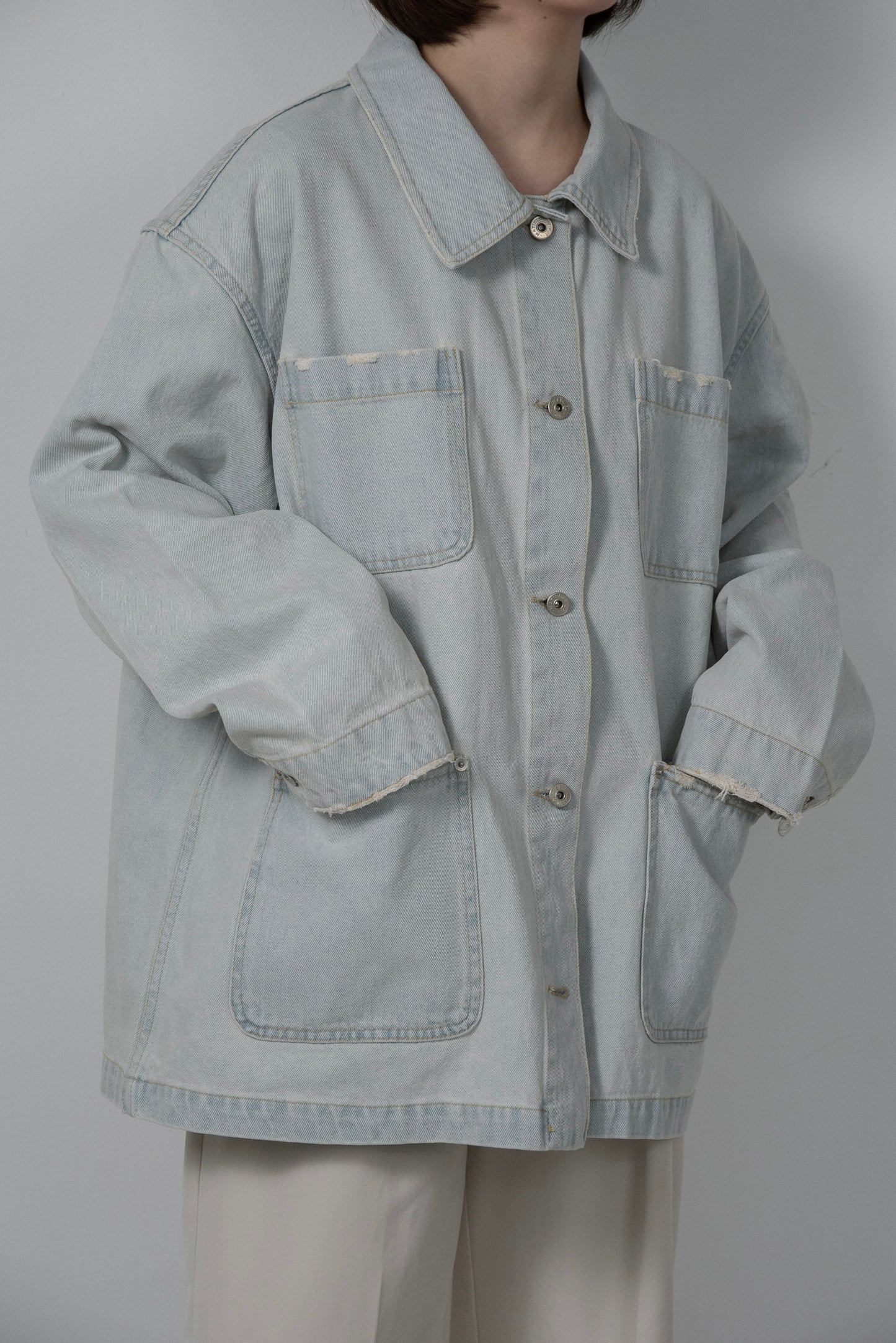 mixed pocket denim jacket