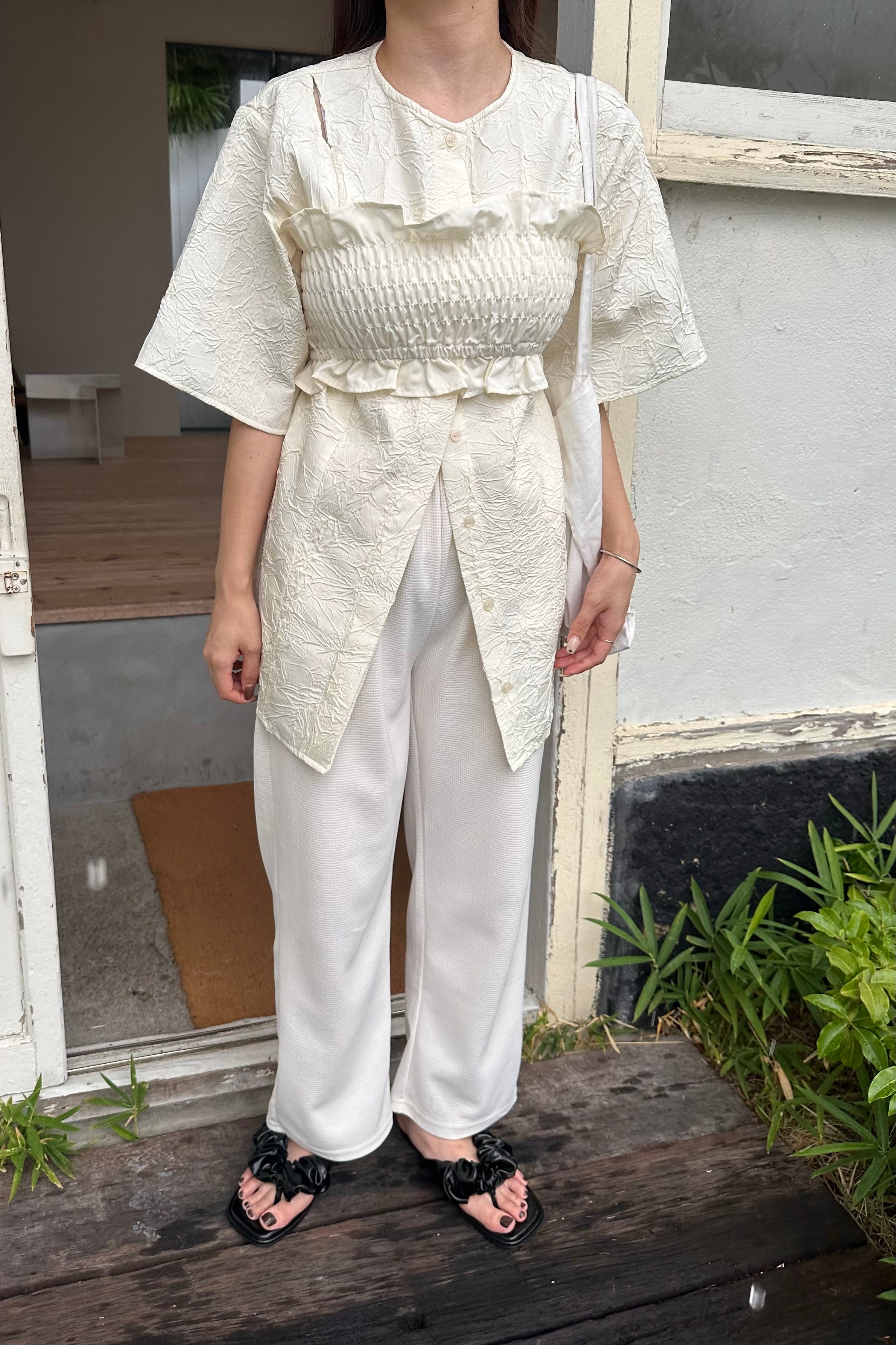 完売品TODAYFULStripe Gather Bustier