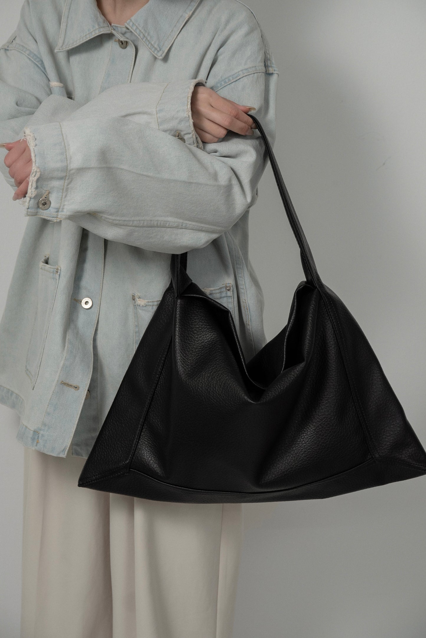 soft fabric big one handle tote bag