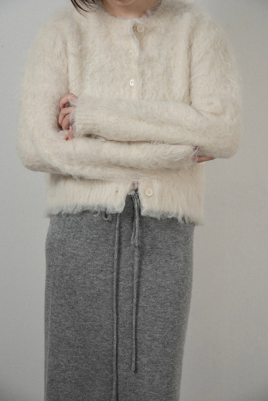 fuzzy shaggy simple cardigan