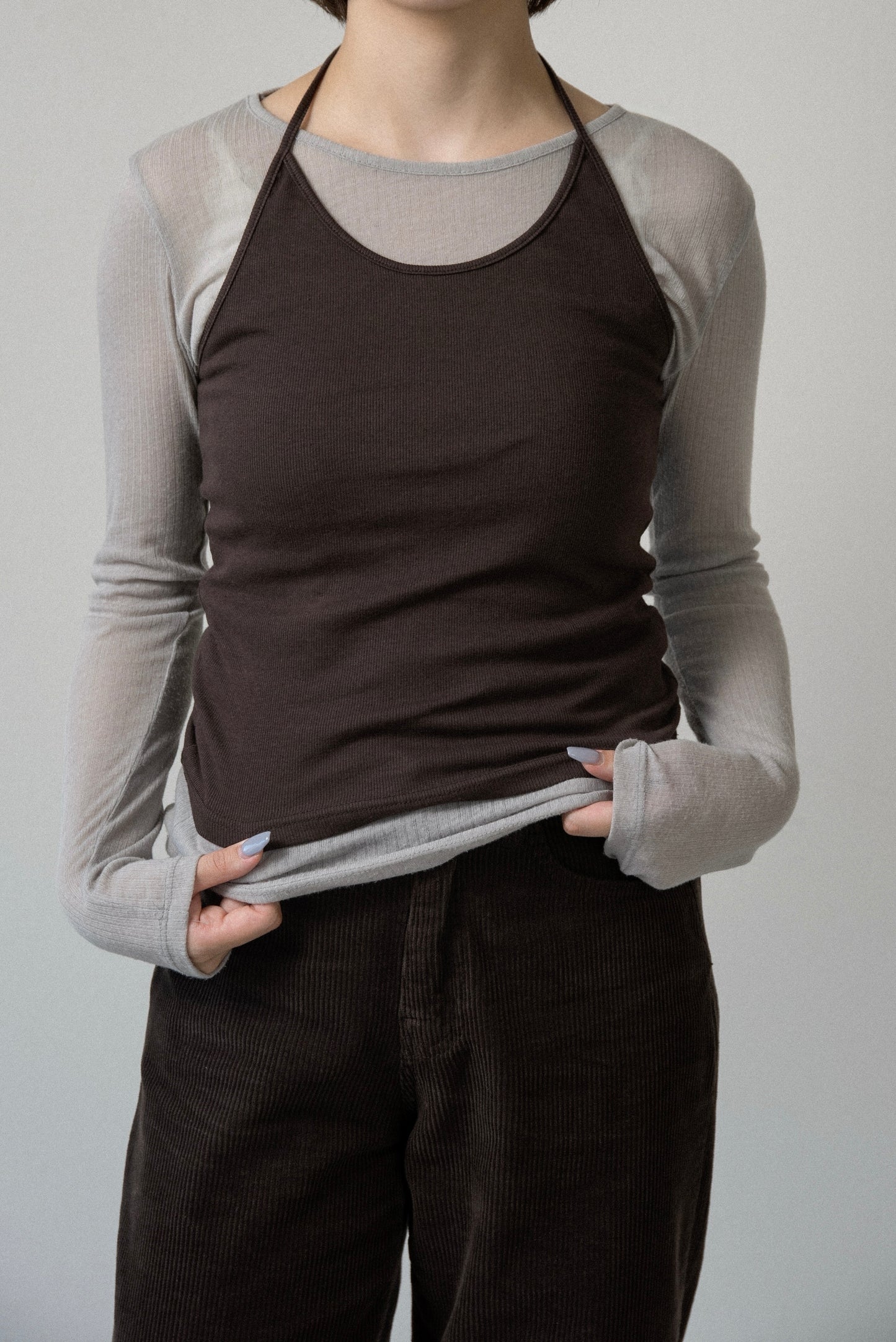 halter neck arrange cami tops