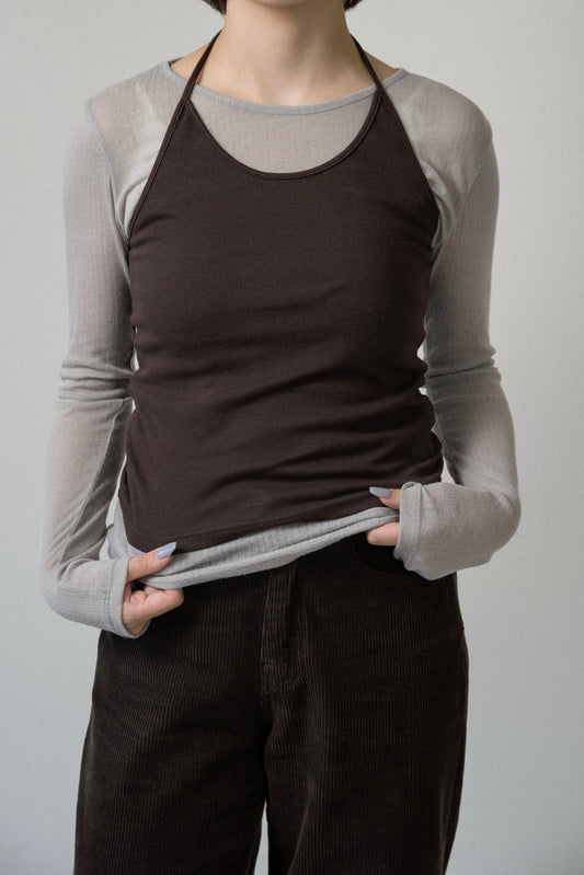 halter neck arrange cami tops