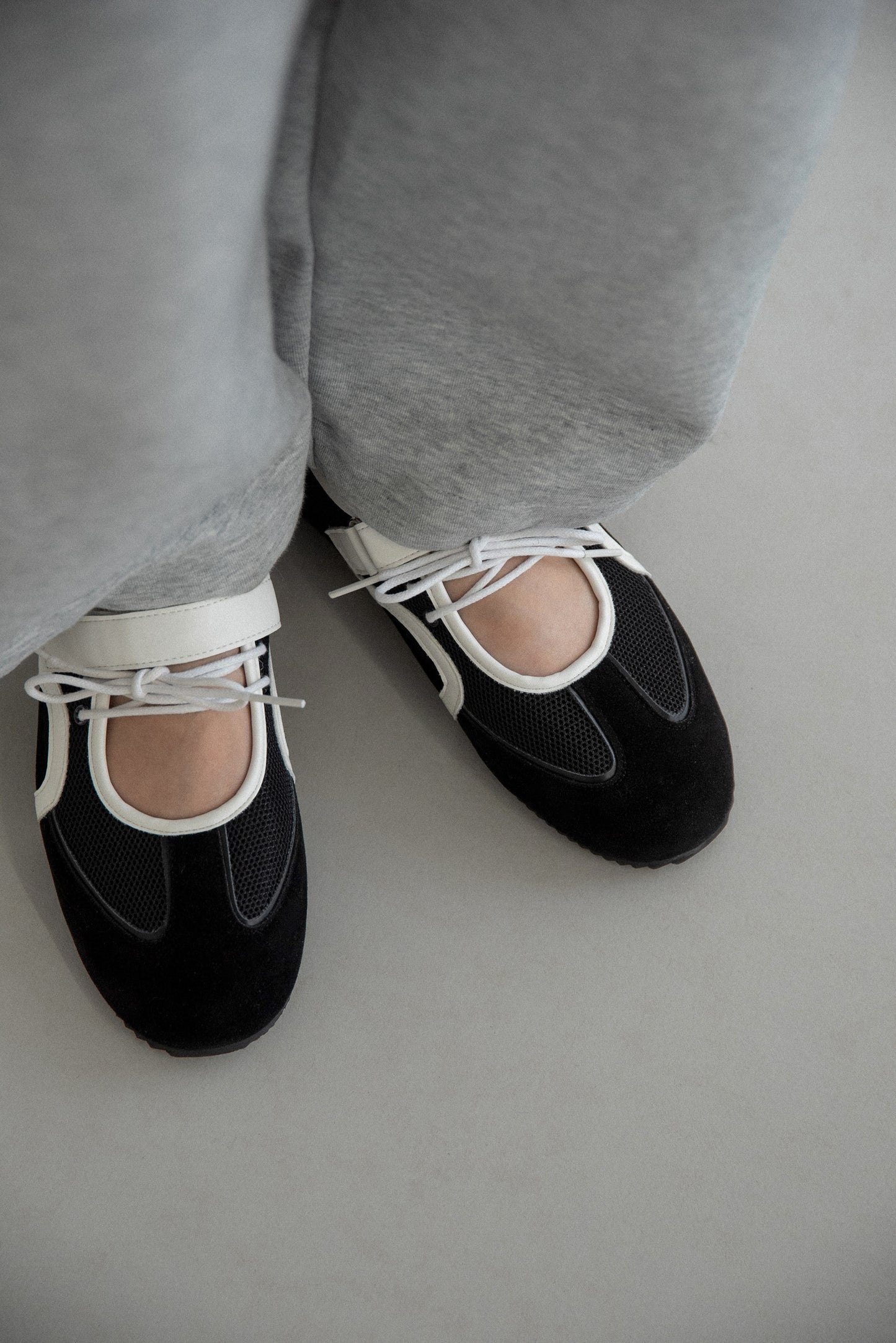 different material lace up shoes