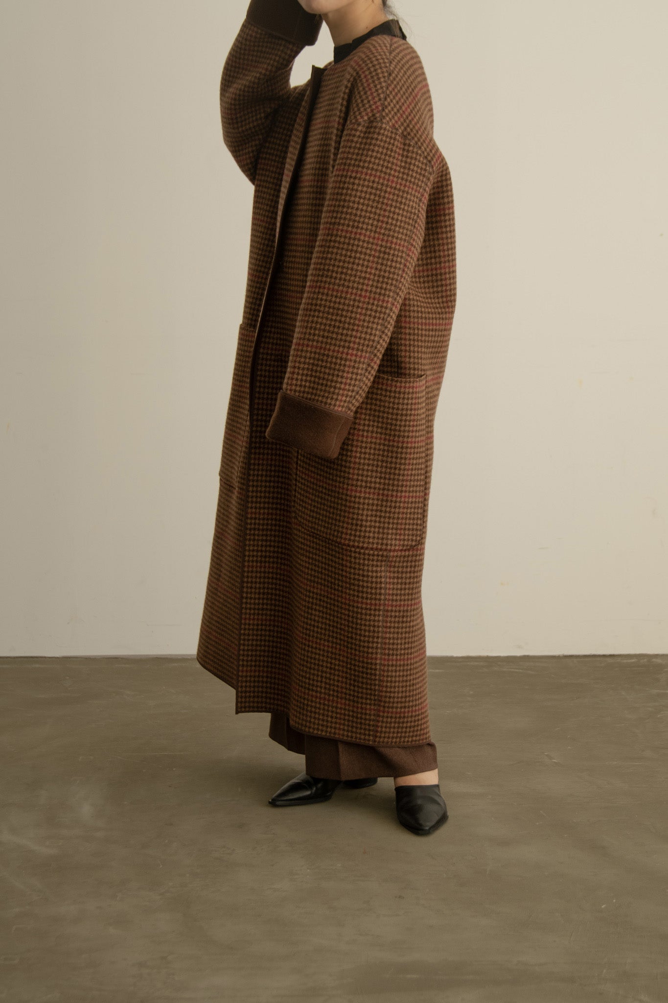 reversible wool long coat