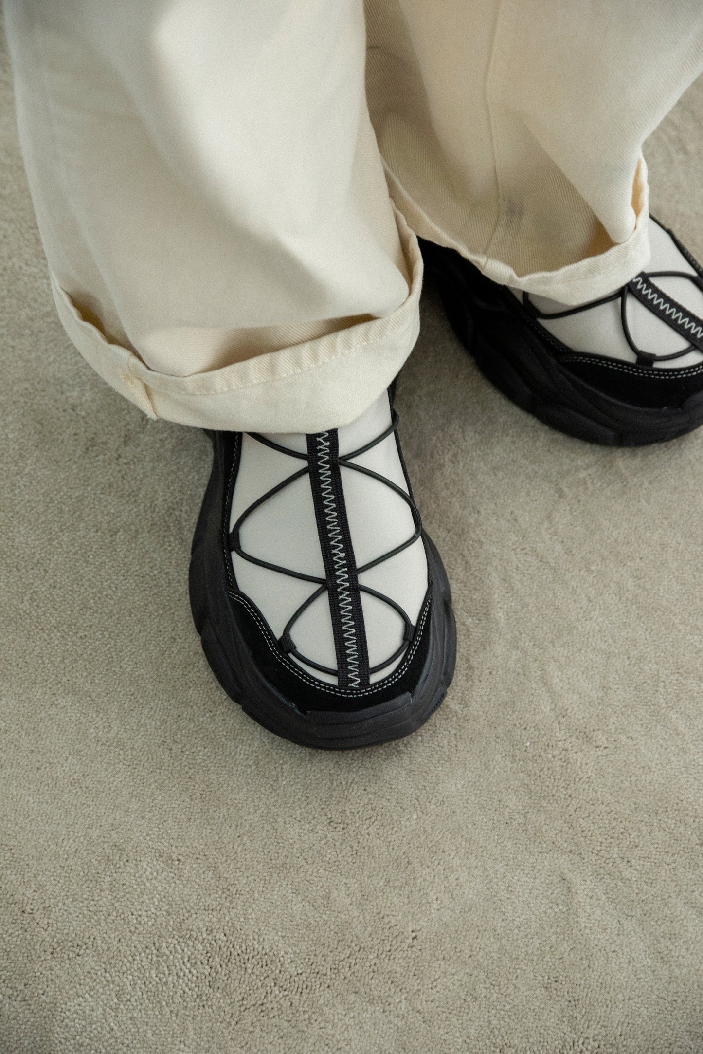 cross design center stitch dad sneaker