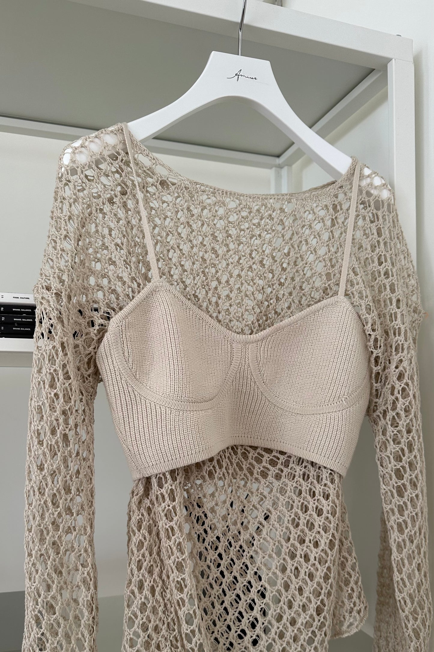 slim strap lingerie knit bustier