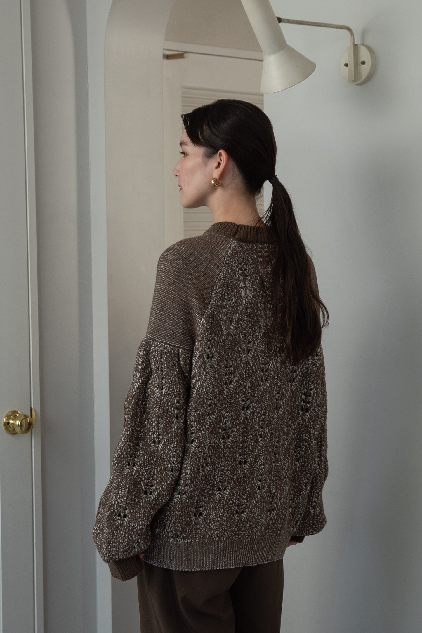 openwork mix volume knit