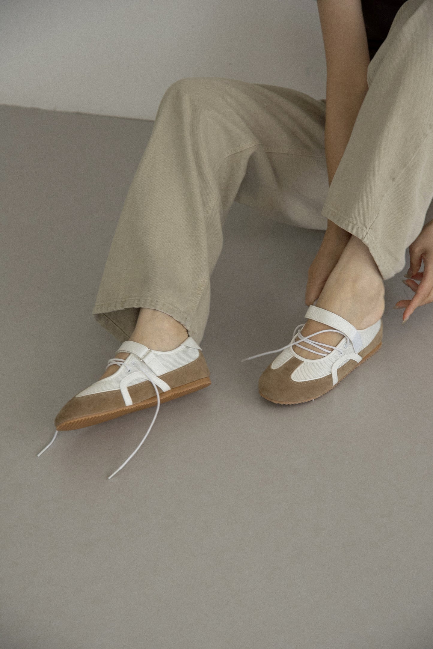 different material lace up shoes